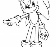 Coloriage et dessins gratuit Sonic indique la direction à imprimer