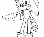 Coloriage Sonic indique la direction