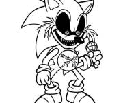 Coloriage Sonic qui fait peur