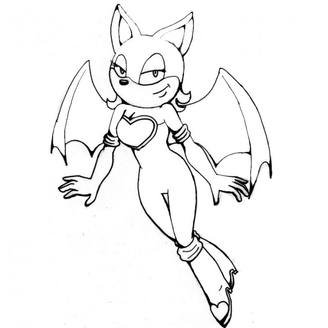 Coloriage et dessins gratuits Sonic Rouge the bat à imprimer
