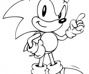 Coloriage Sonic sourit