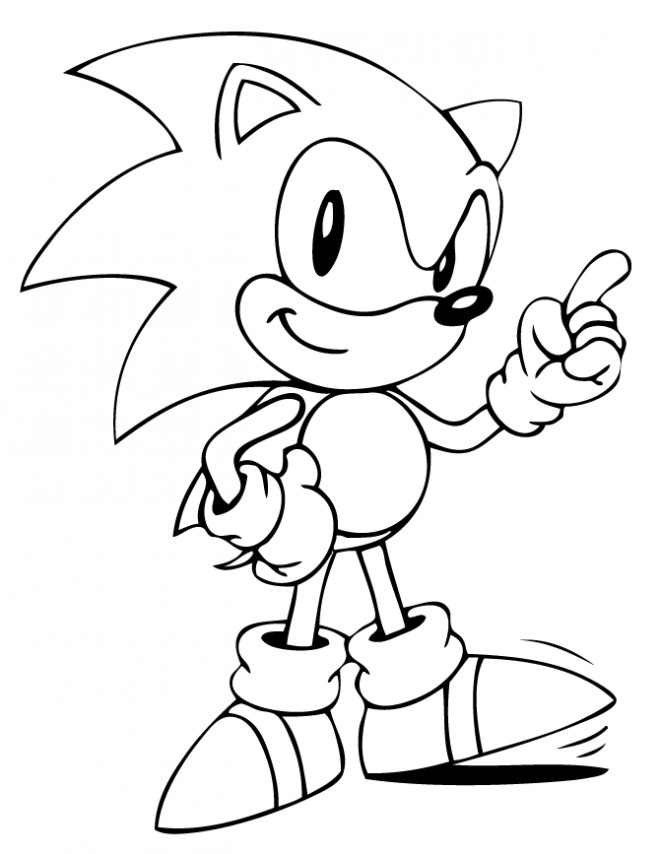 Coloriage et dessins gratuits Sonic sourit à imprimer