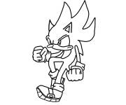 Coloriage Sonic tr&egrave;s en col&egrave;re