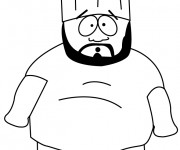 Coloriage Le Chef avec sa barbe facile