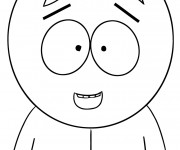 Coloriage South Park personnage avec cheveux facile