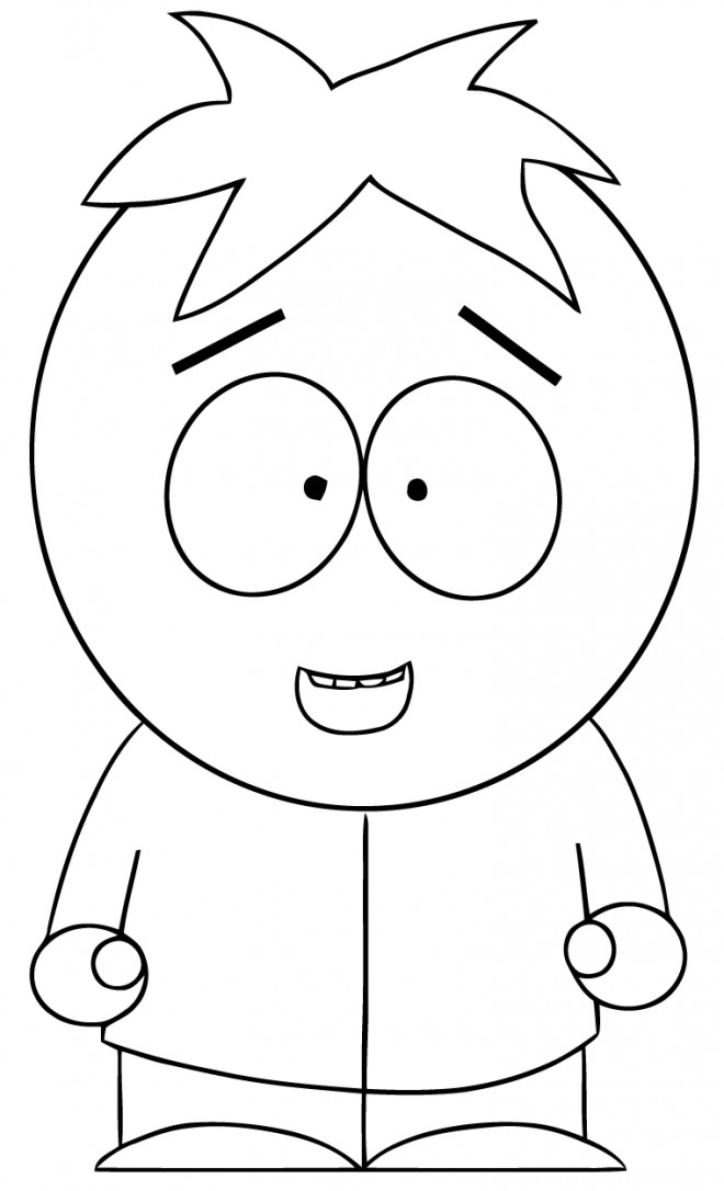 Coloriage et dessins gratuits South Park personnage avec cheveux facile à imprimer