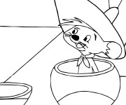 Coloriage Speedy Gonzales assis