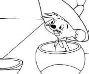 Coloriage et dessins gratuit Speedy Gonzales assis à imprimer