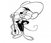 Coloriage Speedy Gonzales le musicien