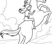 Coloriage Abigail et Lucky dans la nature