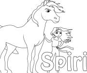 Coloriage Dessin Spirit et Lucky