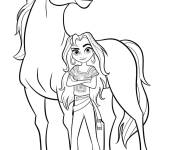 Coloriage La courageuse fille Lucky avec Esprit