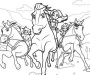 Coloriage Les amis cheveux de Spirt dans la nature