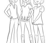 Coloriage Les filles Pru, Lucky et Abigail de dessin anim&eacute; Spirit