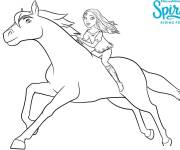 Coloriage Lucky et Spirit au galop en toute libert&eacute;