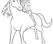 Coloriage Lucky sur le cheval Spirit