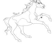 Coloriage et dessins gratuit Mustang de l'Am&eacute;rique dans le dessin anim&eacute; Spirit à imprimer