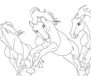 Coloriage et dessins gratuit Spirit et la course des prairies à imprimer