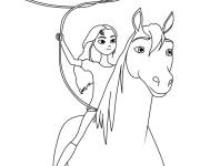 Coloriage Spirit et la cowgirl Lucky