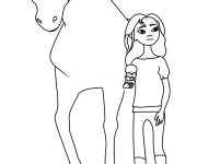 Coloriage Spirit et Lucky en noir et blanc