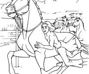 Coloriage Spirit le cheval avec son ami indien