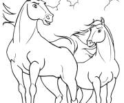 Coloriage Spirit sur la montagne