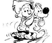 Coloriage Petit Spirou avec son chien