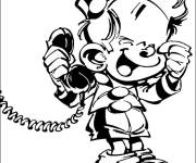 Coloriage Spirou au téléphone