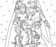 Coloriage Admiral Kirk, Spock, McCoy et les autres personnages de Star Trek