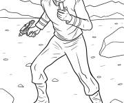 Coloriage Amiral James Kirk sur une plan&egrave;te &eacute;trange