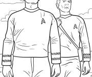 Coloriage Amiral Kirk et Spock le deux amis du film