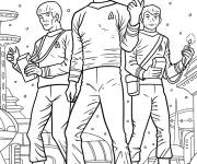 Coloriage Amiral Kirk et Spock sur la terre