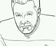 Coloriage Captain de Star Trek en noir et blanc