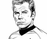Coloriage Captain James Kirk en noir et blanc Star Trek