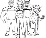 Coloriage et dessins gratuit Carol Freeman, Shaxs, Jack Ransom et T’ Ana de Star Trek Lower De à imprimer