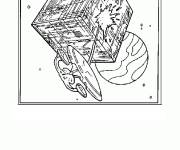 Coloriage et dessins gratuit Enterprise contre les méchants Star Trek à imprimer