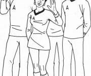Coloriage H&eacute;ros principaux du film Star Trek en couleurs