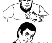 Coloriage Illustration de capitaine Kirk et le docteur Star Trek