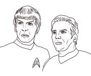 Coloriage Kirk et Spock personnage principaux de Star Trek