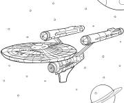 Coloriage L'Enterprise en mission dans l&rsquo;espace