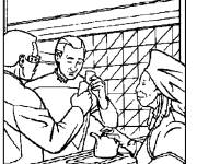 Coloriage et dessins gratuit L'équipage de Star Trek pendant la pause à imprimer