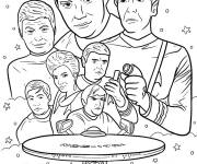Coloriage L'&eacute;quipe de l'entreprise affiche du film Star Trek