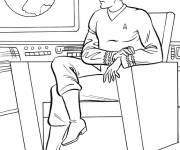 Coloriage La mission de Captain Kirk commence et l'Enterprise quitte la ter