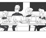 Coloriage La pause de l'&eacute;quipe de l'Enterprise Star Trek Lower Decks