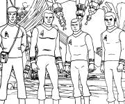 Coloriage Le crew de l'Enterprise Star Trek