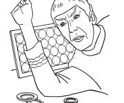 Coloriage Le g&eacute;nie Monsieur Spock en action Star Trek