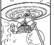 Coloriage et dessins gratuit Le vaisseau Enterprise de Star Trek à imprimer