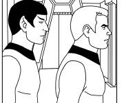 Coloriage Les co&eacute;quipiers Spock et Kirk de Star Trek