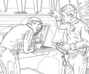 Coloriage Monsieur Spock et docteur Mccoy Star Trek en ligne