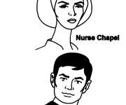 Coloriage et dessins gratuit Nurse Chapel et Mr Sulu de Star Trek à imprimer